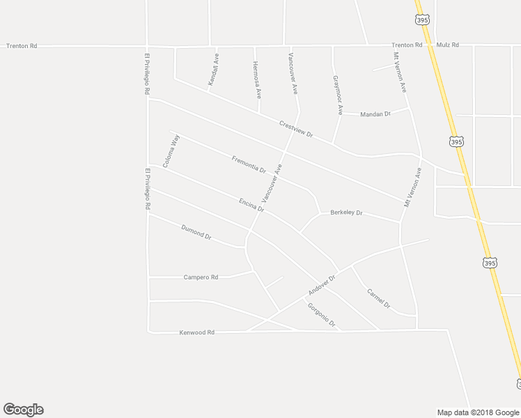 map of restaurants, bars, coffee shops, grocery stores, and more near Encina Drive in San Bernardino County