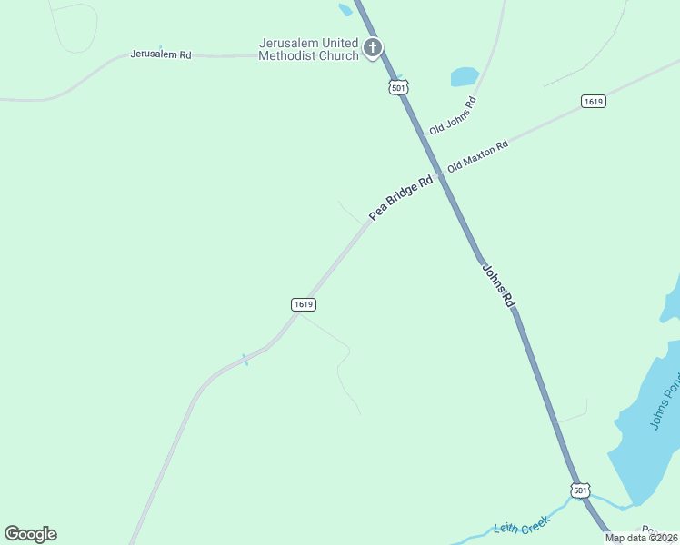 map of restaurants, bars, coffee shops, grocery stores, and more near 16321 Pea Bridge Road in Laurinburg