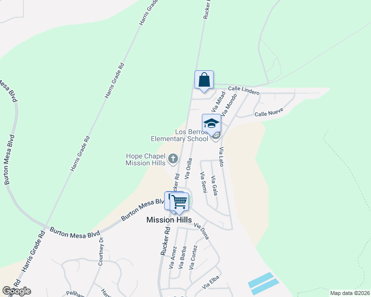 map of restaurants, bars, coffee shops, grocery stores, and more near 3676 Rucker Road in Lompoc