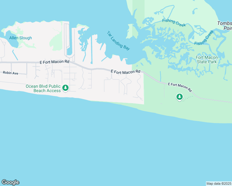 map of restaurants, bars, coffee shops, grocery stores, and more near 1904 East Fort Macon Road in Atlantic Beach