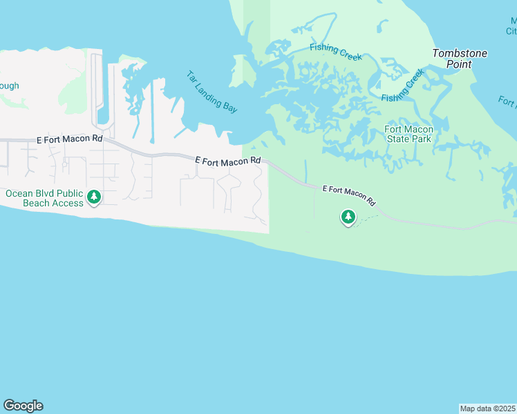 map of restaurants, bars, coffee shops, grocery stores, and more near 2106 East Fort Macon Road in Atlantic Beach
