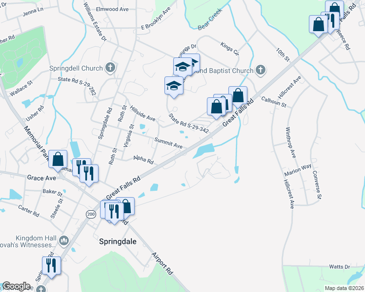 map of restaurants, bars, coffee shops, grocery stores, and more near 1767 Summit Avenue in Lancaster