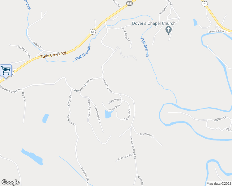 map of restaurants, bars, coffee shops, grocery stores, and more near 180 Hicks Ford Road in Ellijay