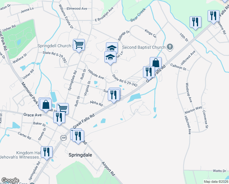 map of restaurants, bars, coffee shops, grocery stores, and more near 1767 Summit Avenue in Lancaster