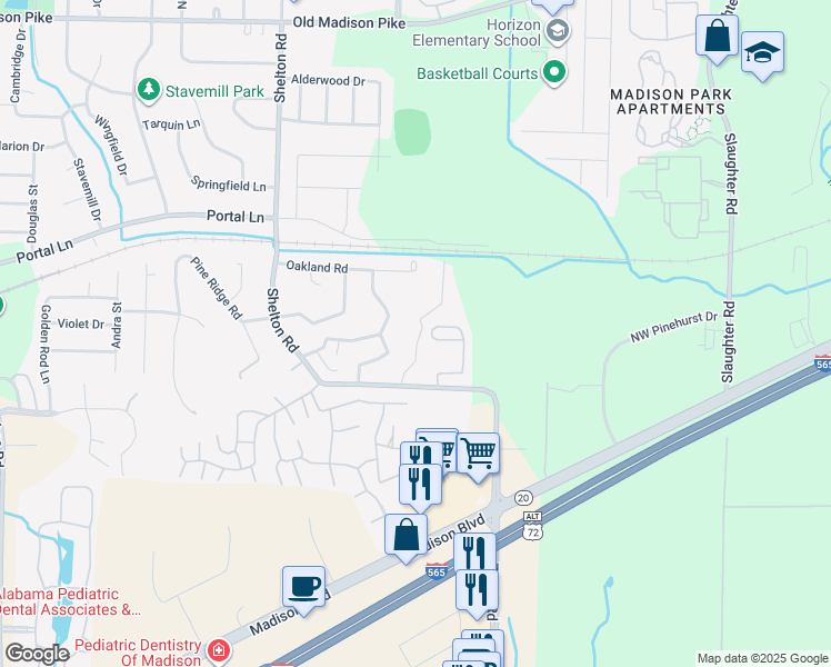 map of restaurants, bars, coffee shops, grocery stores, and more near 194 Shelton Road in Madison