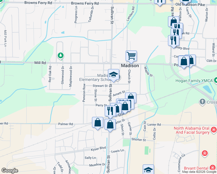 map of restaurants, bars, coffee shops, grocery stores, and more near 4257 Sullivan Street in Madison