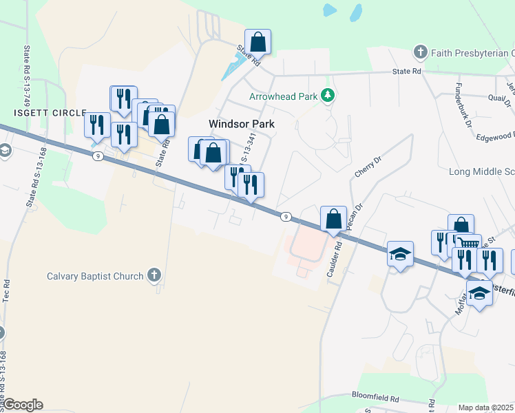 map of restaurants, bars, coffee shops, grocery stores, and more near 831 Chesterfield Highway in Cheraw