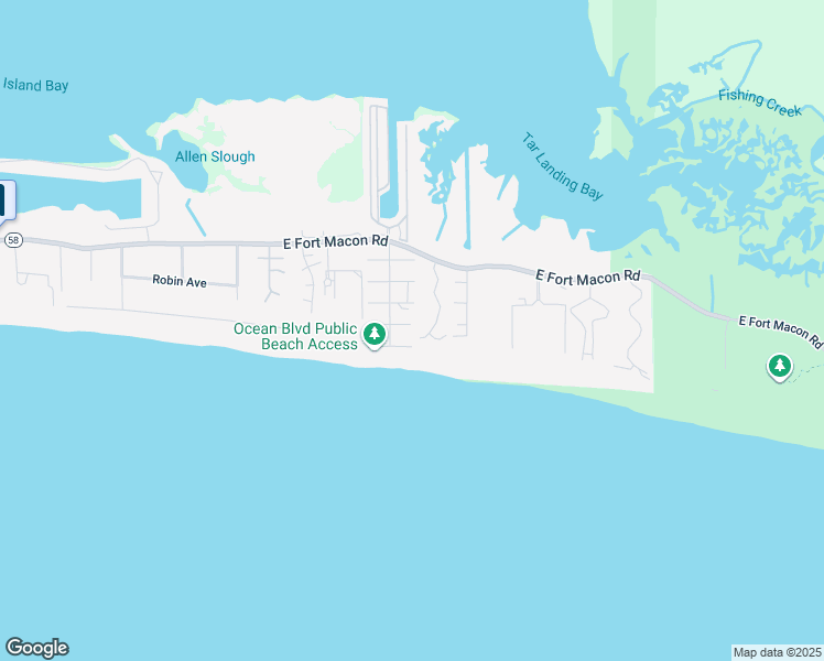 map of restaurants, bars, coffee shops, grocery stores, and more near 308 Sea Dreams Drive in Atlantic Beach