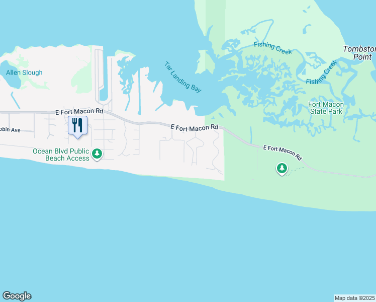 map of restaurants, bars, coffee shops, grocery stores, and more near 2008 East Fort Macon Road in Atlantic Beach