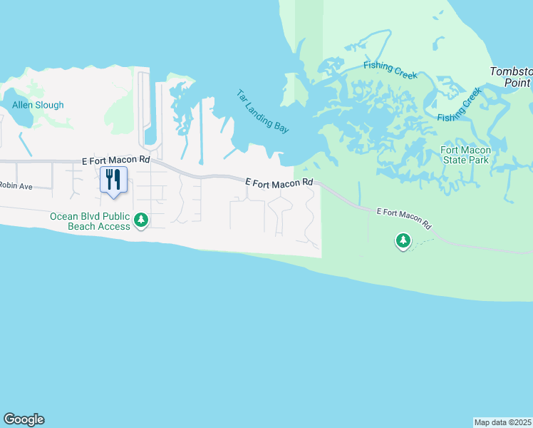 map of restaurants, bars, coffee shops, grocery stores, and more near 2008 East Fort Macon Road in Atlantic Beach