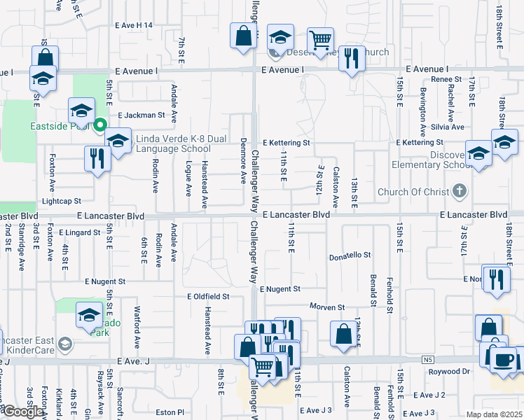 map of restaurants, bars, coffee shops, grocery stores, and more near 1012 Lightcap Street in Lancaster