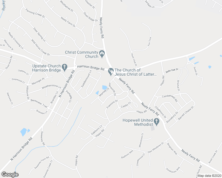 map of restaurants, bars, coffee shops, grocery stores, and more near 1 Martele Court in Simpsonville
