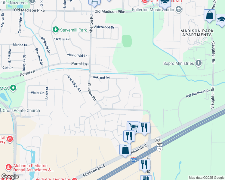 map of restaurants, bars, coffee shops, grocery stores, and more near 211 Summerview Drive in Madison