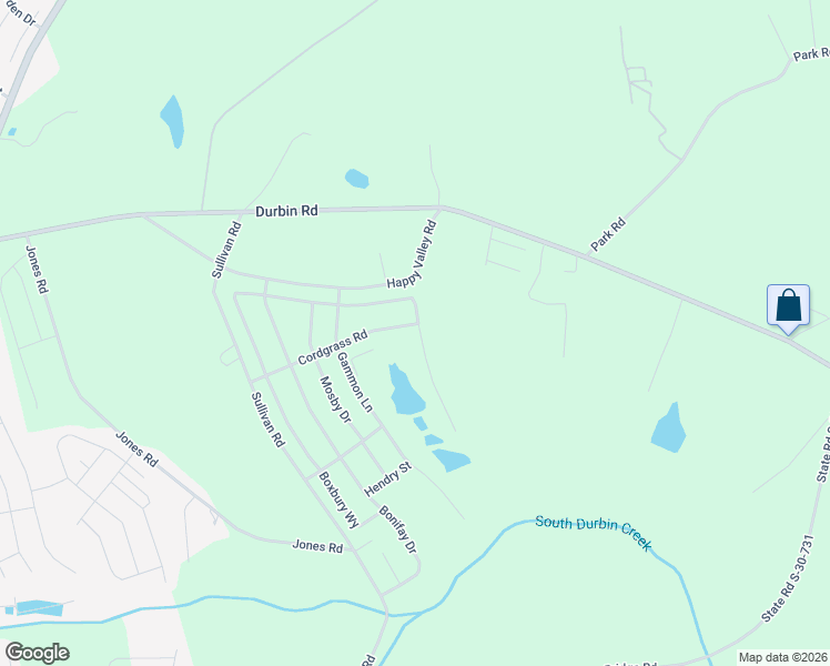 map of restaurants, bars, coffee shops, grocery stores, and more near Flight Park Road in Fountain Inn