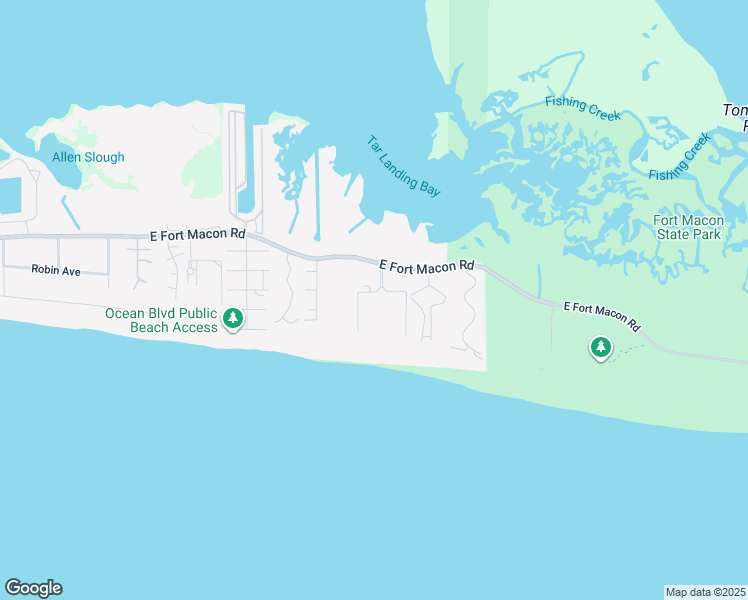 map of restaurants, bars, coffee shops, grocery stores, and more near 1904 East Fort Macon Road in Atlantic Beach