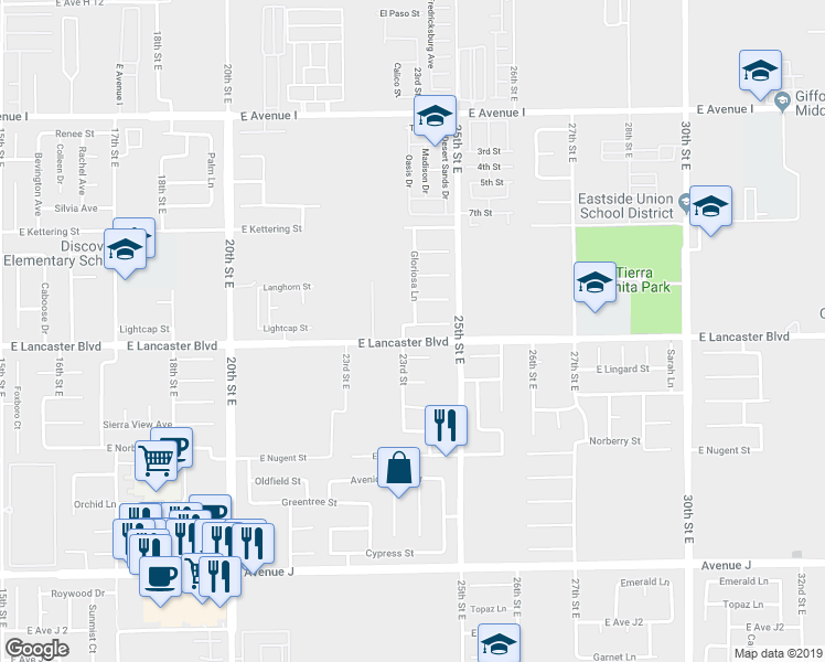 map of restaurants, bars, coffee shops, grocery stores, and more near 2310 Lightcap Street in Lancaster