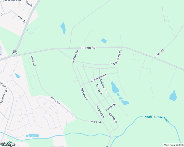 map of restaurants, bars, coffee shops, grocery stores, and more near 415 Happy Valley Road in Fountain Inn