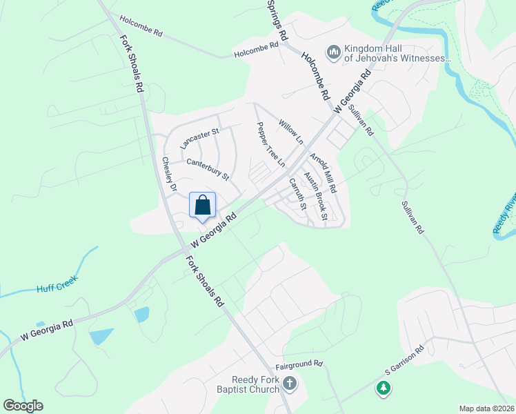 map of restaurants, bars, coffee shops, grocery stores, and more near 202 Ellis Mill Street in Simpsonville