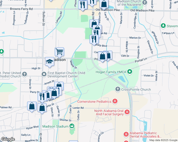 map of restaurants, bars, coffee shops, grocery stores, and more near 133 Maple Street in Madison