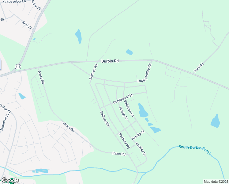 map of restaurants, bars, coffee shops, grocery stores, and more near 415 Happy Valley Road in Fountain Inn