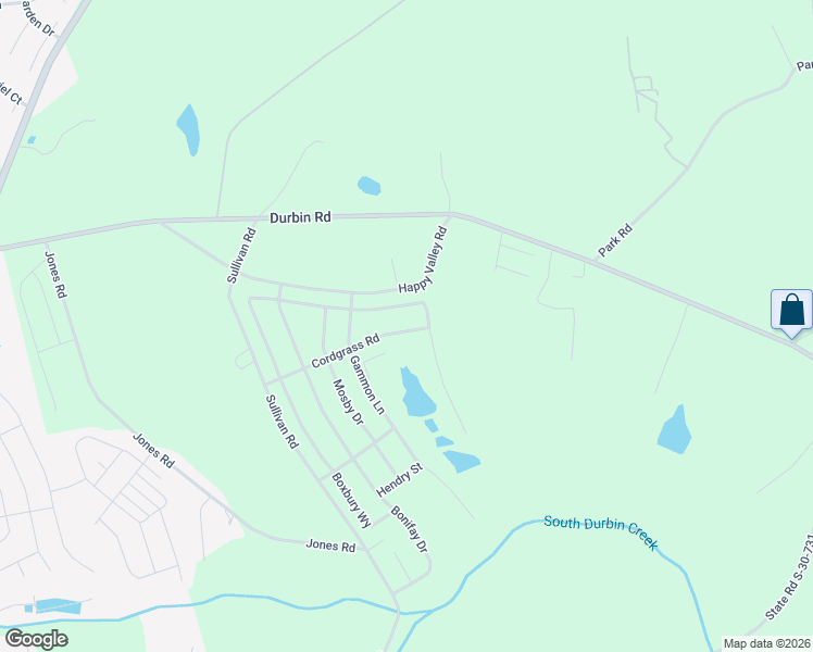 map of restaurants, bars, coffee shops, grocery stores, and more near 302 Happy Valley Road in Fountain Inn