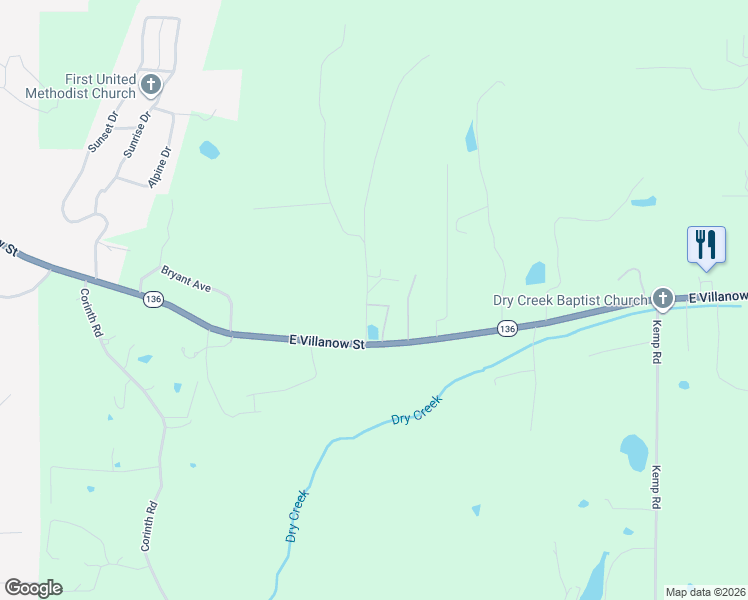 map of restaurants, bars, coffee shops, grocery stores, and more near 11 Motley Court in LaFayette