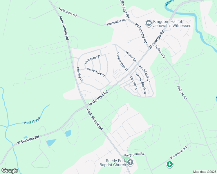 map of restaurants, bars, coffee shops, grocery stores, and more near 204 Chesley Drive in Simpsonville