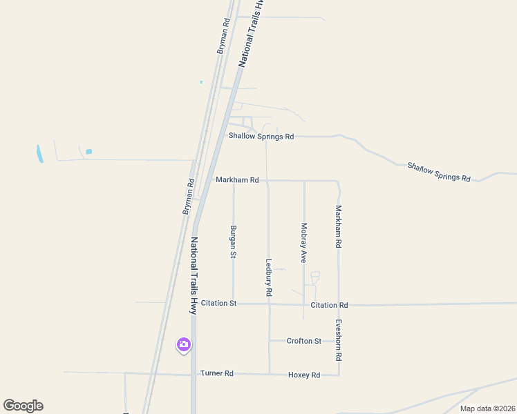 map of restaurants, bars, coffee shops, grocery stores, and more near 24625 Ledbury Road in Oro Grande