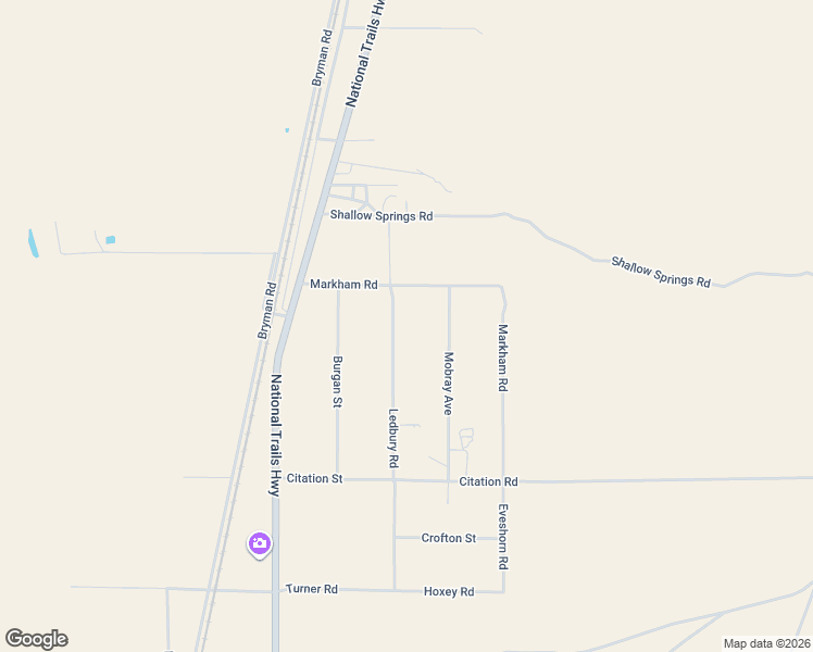 map of restaurants, bars, coffee shops, grocery stores, and more near 24625 Ledbury Road in Oro Grande