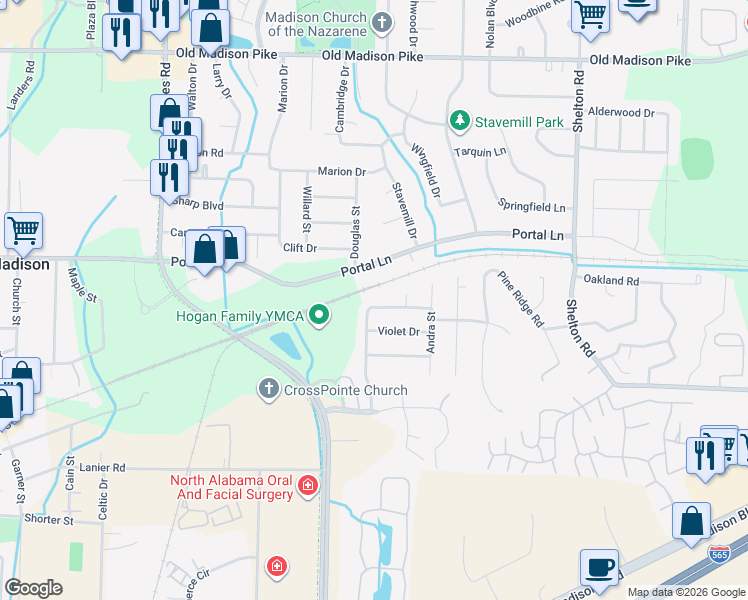 map of restaurants, bars, coffee shops, grocery stores, and more near 223 Golden Rod Lane in Madison