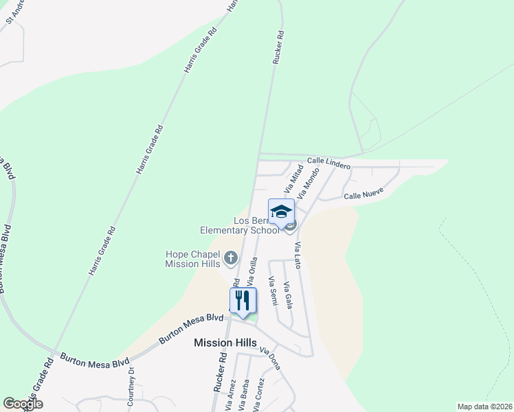 map of restaurants, bars, coffee shops, grocery stores, and more near 3760 Rucker Road in Lompoc