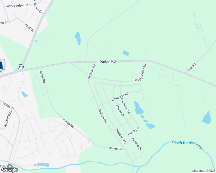 map of restaurants, bars, coffee shops, grocery stores, and more near 415 Happy Valley Road in Fountain Inn