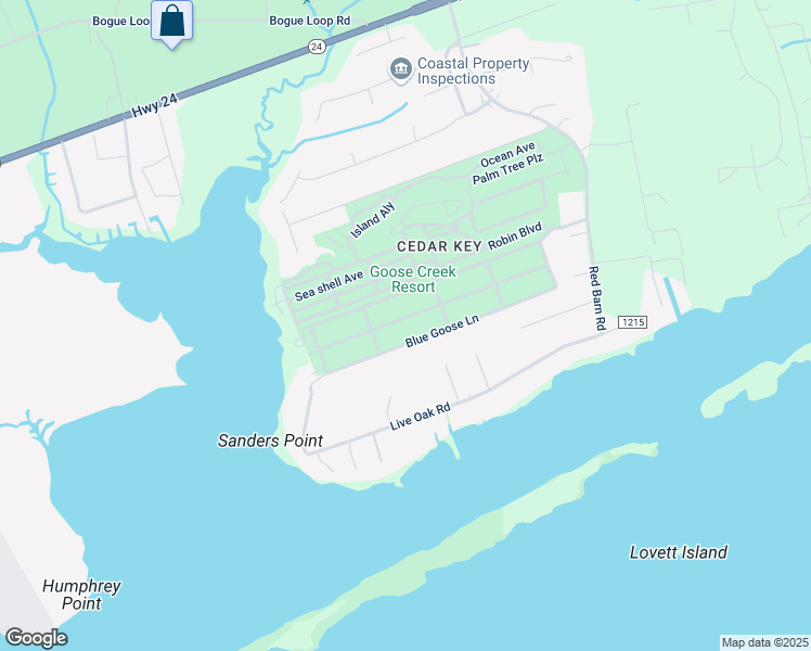 map of restaurants, bars, coffee shops, grocery stores, and more near 317 Snow Goose Lane in Newport
