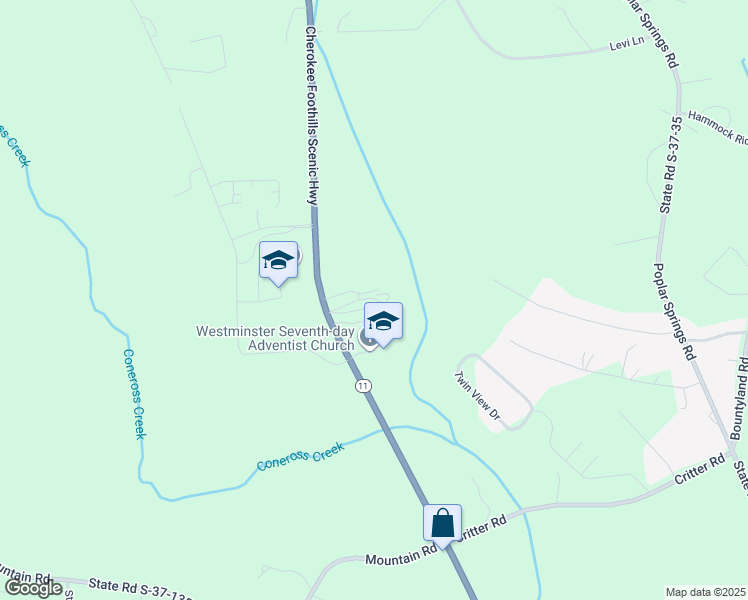 map of restaurants, bars, coffee shops, grocery stores, and more near 4269 South Carolina 11 in Westminster