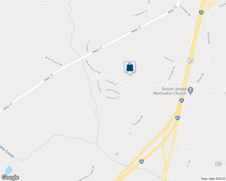 map of restaurants, bars, coffee shops, grocery stores, and more near Picketts Mill Drive in Piedmont