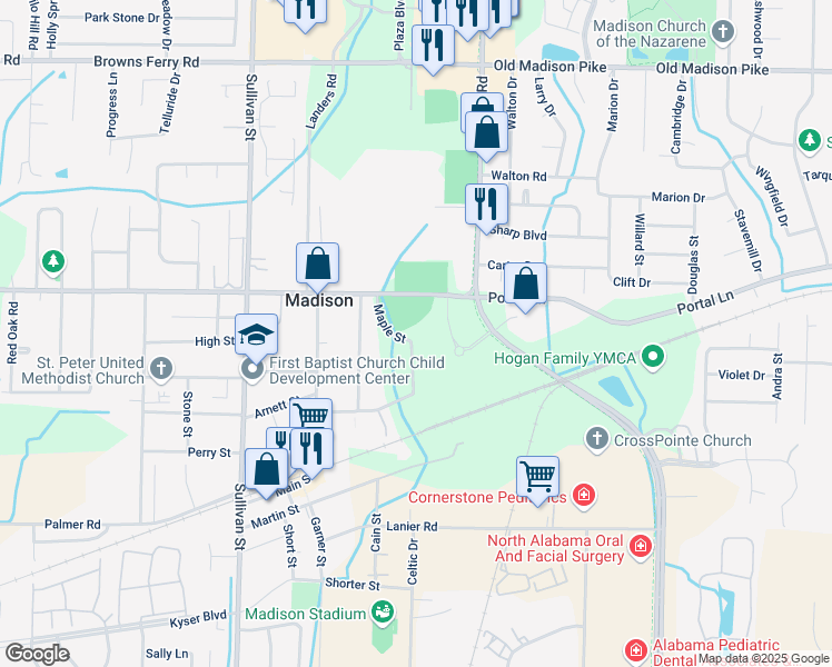 map of restaurants, bars, coffee shops, grocery stores, and more near 133 Maple Street in Madison