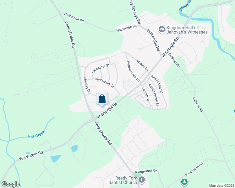 map of restaurants, bars, coffee shops, grocery stores, and more near 204 Chesley Drive in Simpsonville