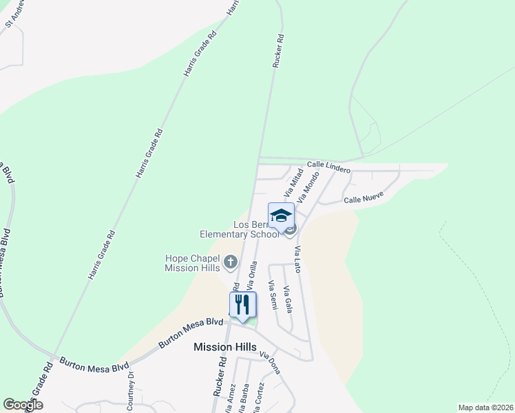 map of restaurants, bars, coffee shops, grocery stores, and more near 3760 Rucker Road in Lompoc