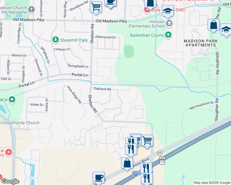 map of restaurants, bars, coffee shops, grocery stores, and more near 333 Autumn Lane in Madison