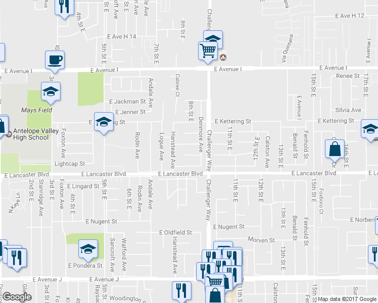 map of restaurants, bars, coffee shops, grocery stores, and more near 817 Landsford Street in Lancaster