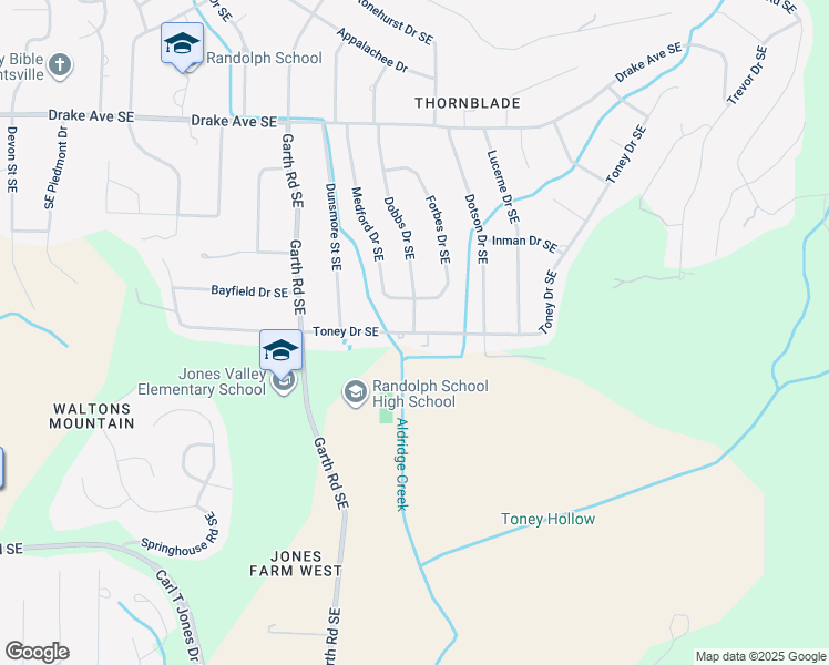 map of restaurants, bars, coffee shops, grocery stores, and more near 4099 Dobbs Drive Southeast in Huntsville