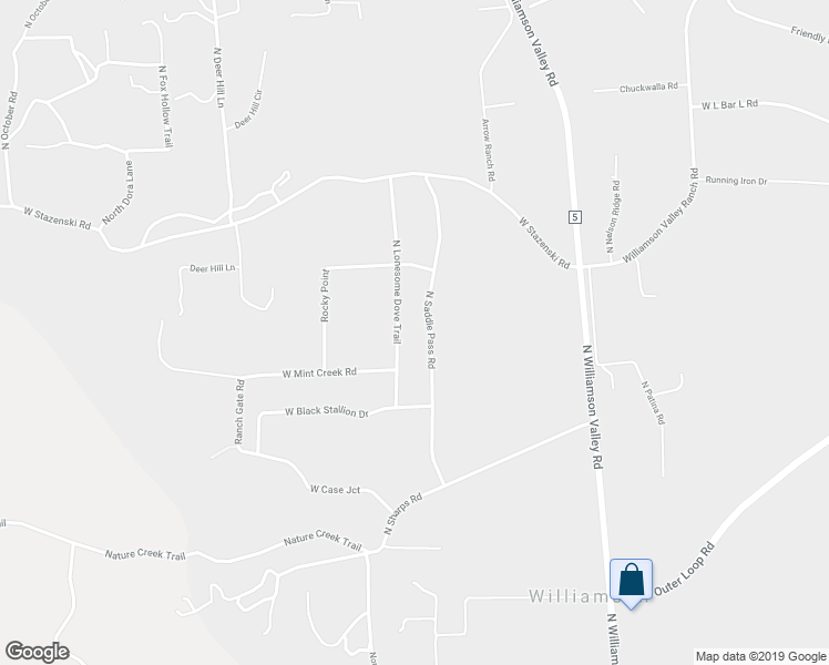 map of restaurants, bars, coffee shops, grocery stores, and more near 10882 North Saddle Pass Road in Prescott
