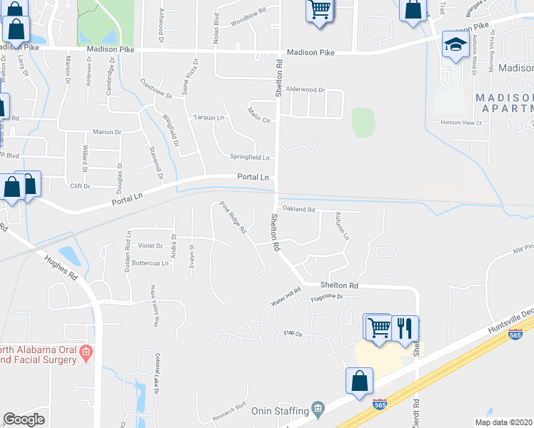 map of restaurants, bars, coffee shops, grocery stores, and more near 395 Shelton Road in Madison