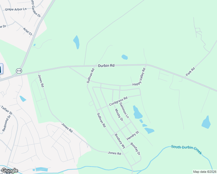 map of restaurants, bars, coffee shops, grocery stores, and more near 415 Happy Valley Road in Fountain Inn