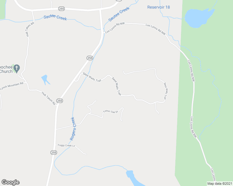 map of restaurants, bars, coffee shops, grocery stores, and more near 315 Seye Wailo Trail in Clarkesville