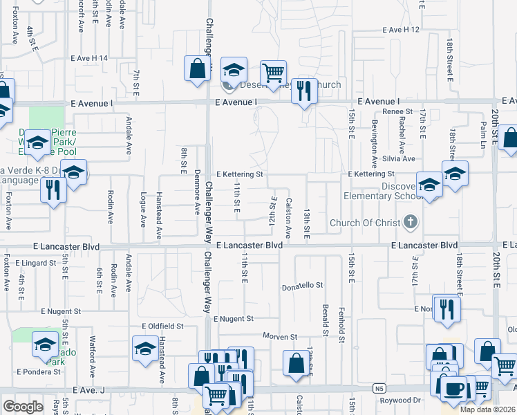 map of restaurants, bars, coffee shops, grocery stores, and more near 1126 Langhorn Street in Lancaster