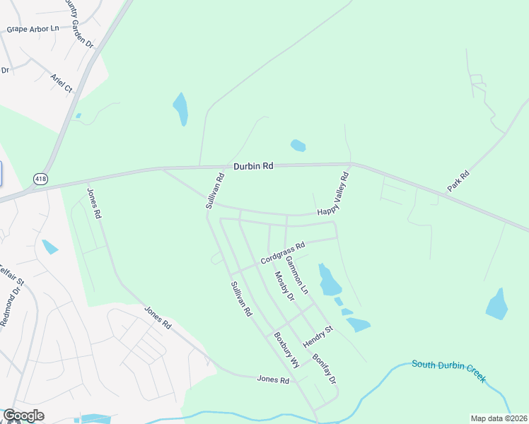 map of restaurants, bars, coffee shops, grocery stores, and more near 415 Happy Valley Road in Fountain Inn