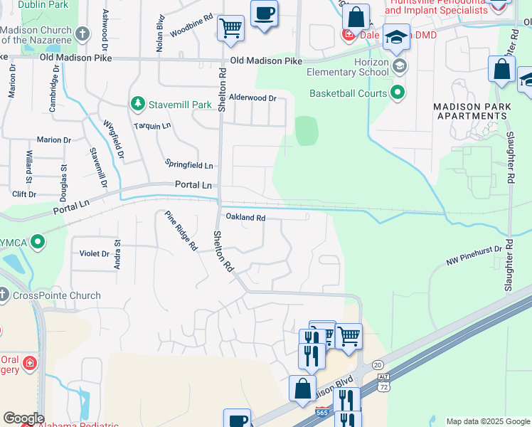 map of restaurants, bars, coffee shops, grocery stores, and more near 403 Oakland Road in Madison
