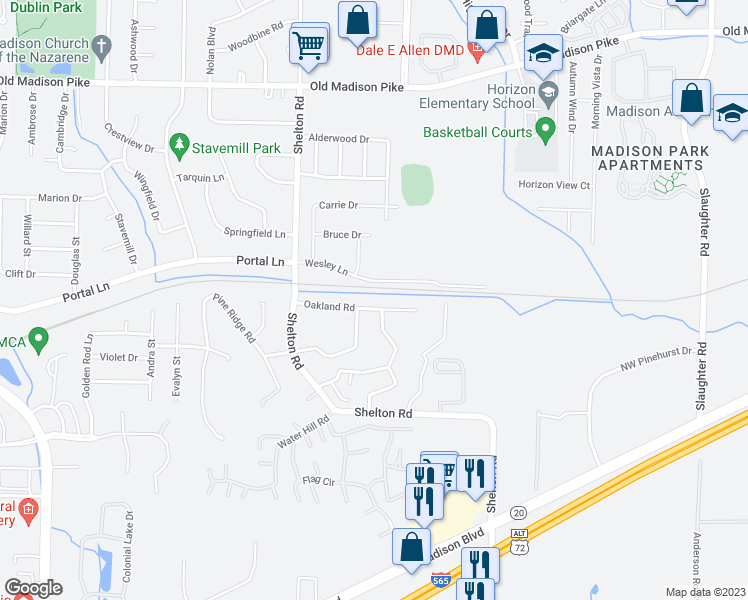 map of restaurants, bars, coffee shops, grocery stores, and more near 403 Oakland Road in Madison