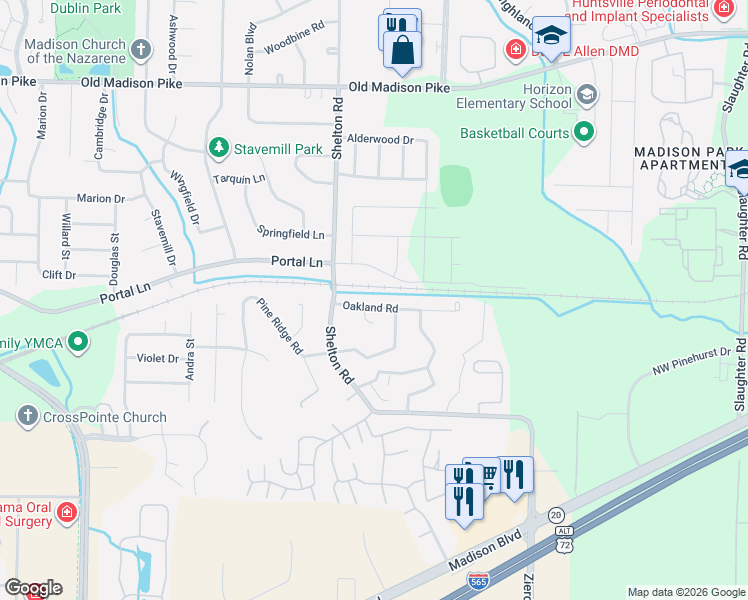 map of restaurants, bars, coffee shops, grocery stores, and more near 379 Oakland Road in Madison